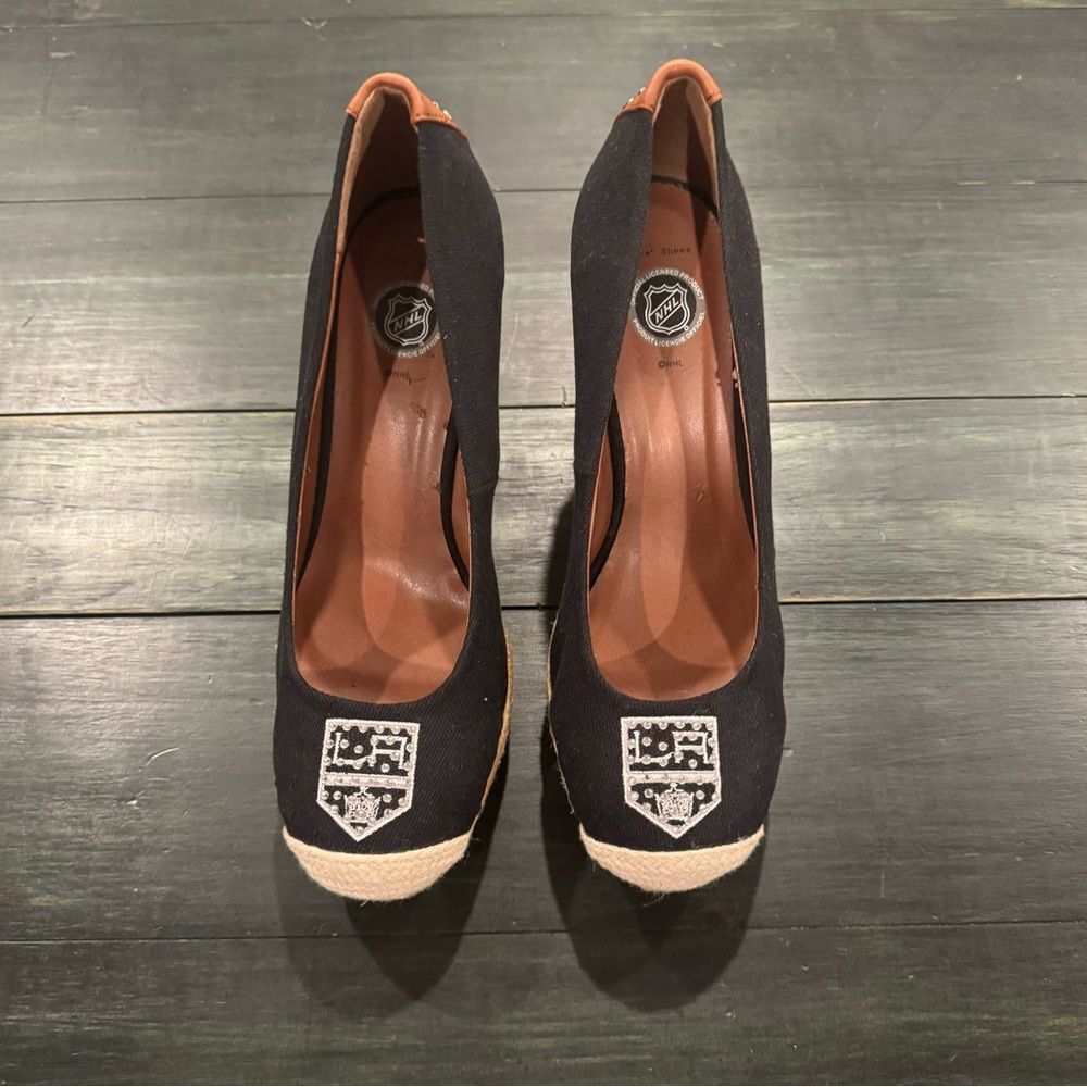 NHL Los Angeles Kings Hockey Wedge Espadrilles Shoes Size 10